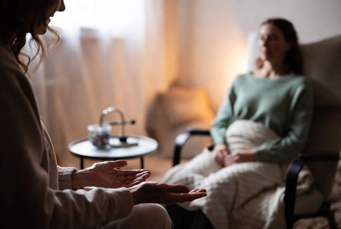 Calm, professional clinical setting — safety and trust. No identifiable people.